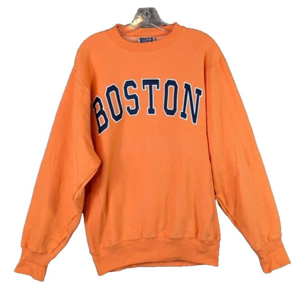 Authentic Life Apparel Boston Pullover Sweatshirt Men's M Crew Neck Orange India